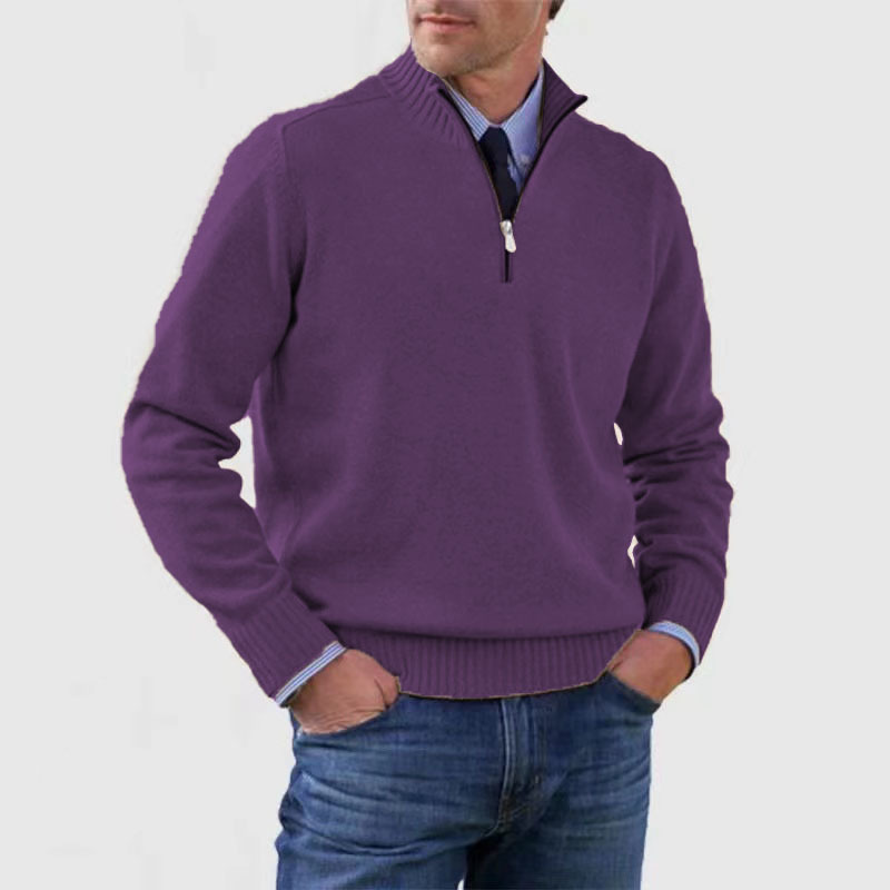 Men’s Soft Regular-Fit Zip-Up Pullover Sweater