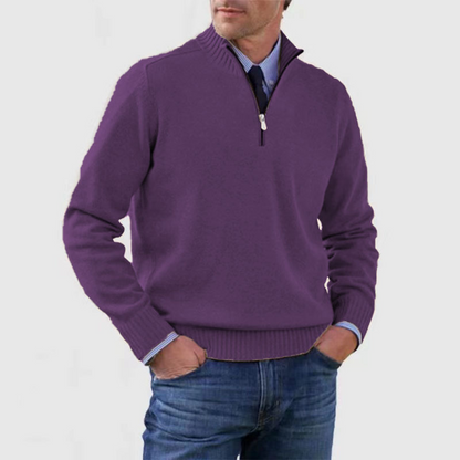 Men’s Soft Regular-Fit Zip-Up Pullover Sweater