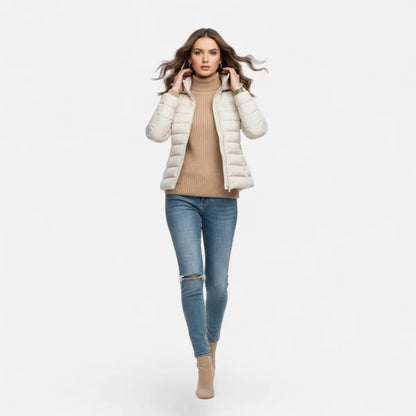 Women’s Lightweight Hooded Down Jacket with Streamlined Fit