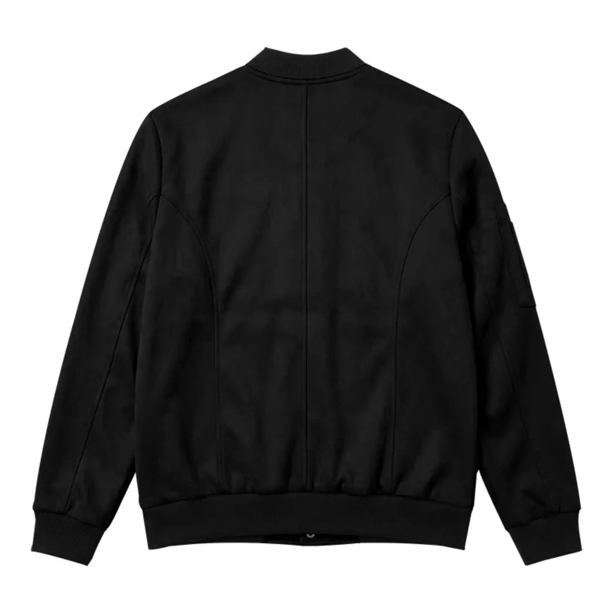 Men’s Suede-Texture Stand Collar Button-Up Jacket