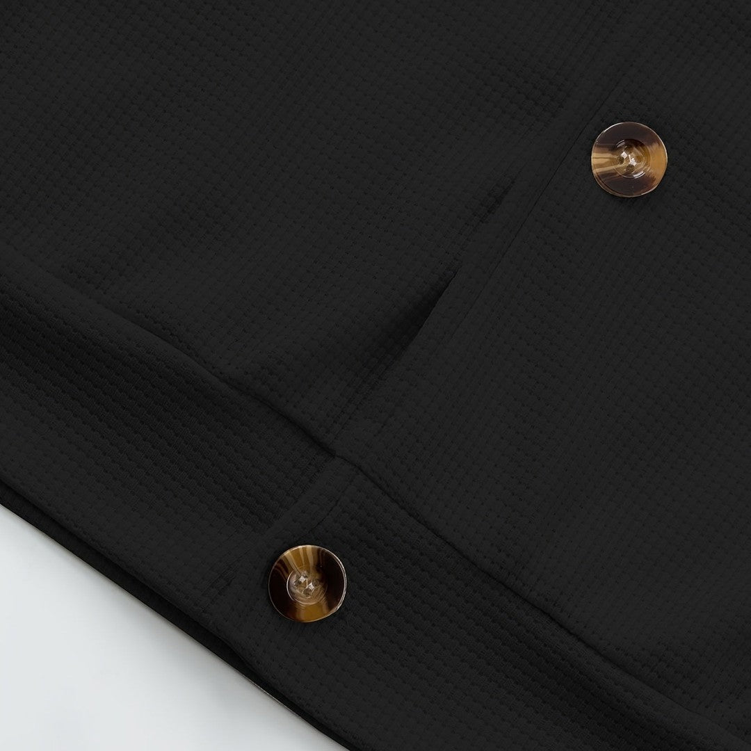 Men’s Textured Relaxed-Fit Lapel Button Jacket
