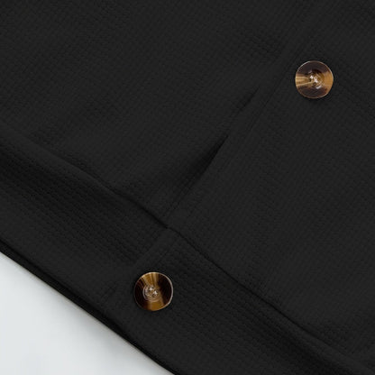 Men’s Textured Relaxed-Fit Lapel Button Jacket