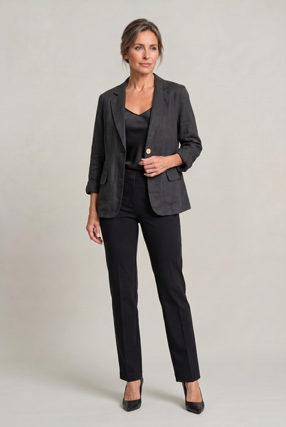 Women’s Relaxed Lightweight Cotton Blend Blazer