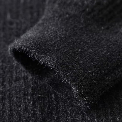 Men’s Striped Half-Zip Stand Collar Knit Sweater