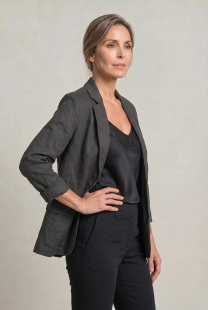 Women’s Relaxed Lightweight Cotton Blend Blazer