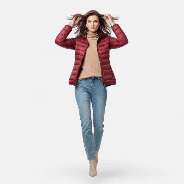 Women’s Lightweight Hooded Down Jacket with Streamlined Fit