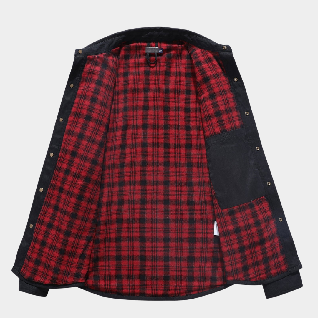 Men’s Flannel-Lined Contrast Yoke Barn Jacket