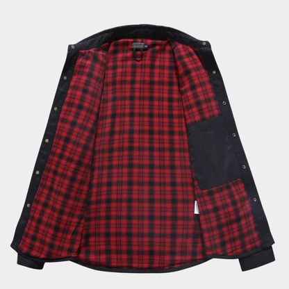 Men’s Flannel-Lined Contrast Yoke Barn Jacket