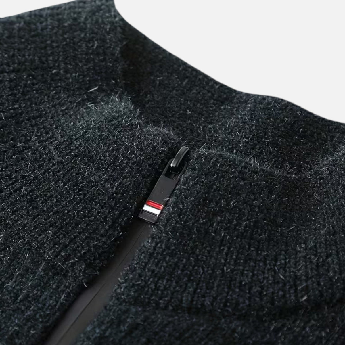 Men’s Striped Half-Zip Stand Collar Knit Sweater