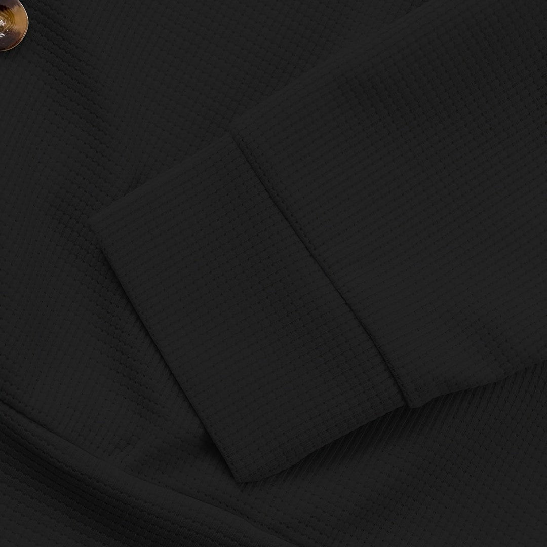 Men’s Textured Relaxed-Fit Lapel Button Jacket