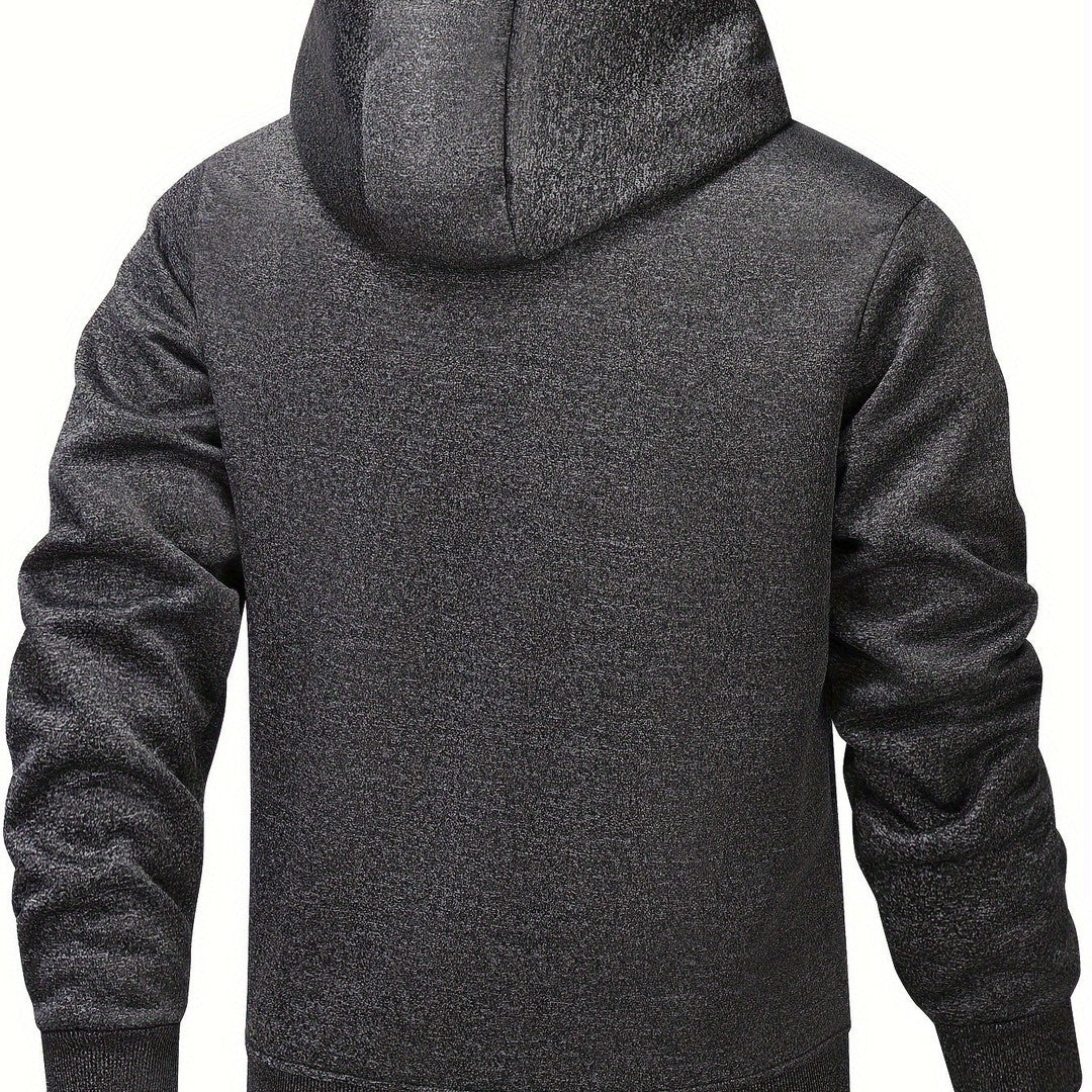 Men’s Plush-Lined Stretch Hooded Winter Jacket