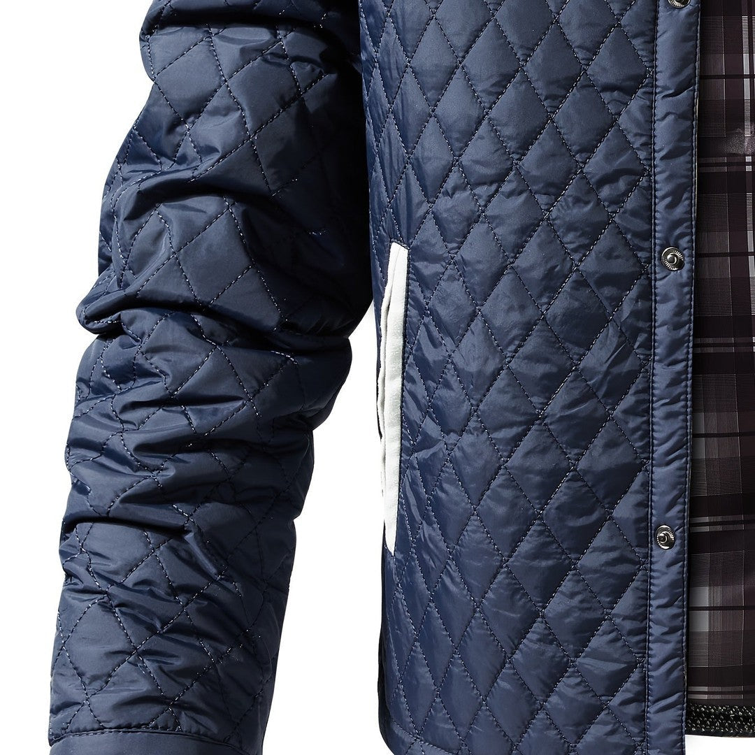 Men’s Quilted Stand-Collar Lightweight Winter Jacket