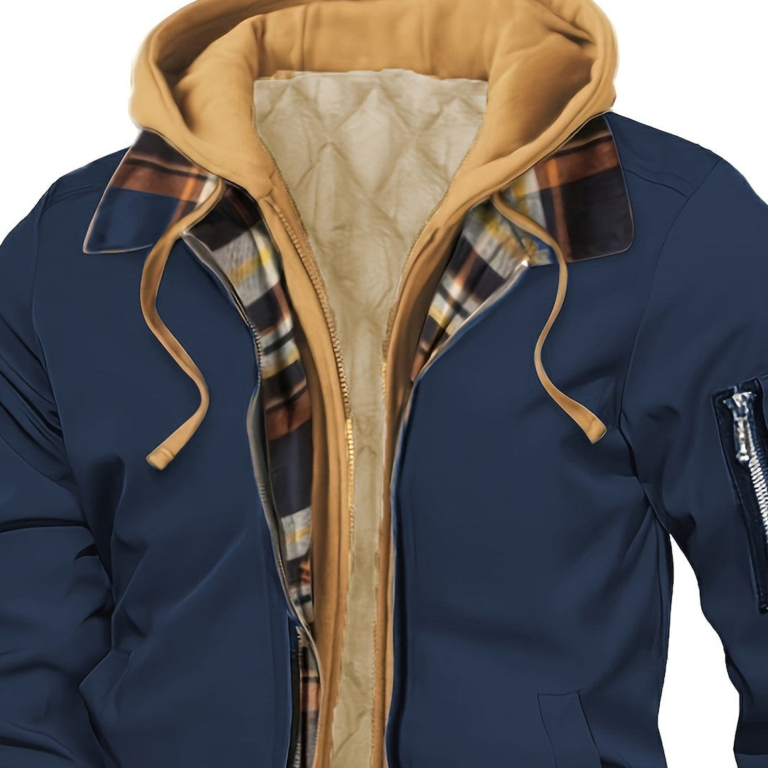 Men’s Warm-Lined Hooded Full-Zip Winter Jacket