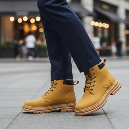 Men’s Fur-Lined Winter Snow Boots with Chunky Lug Sole