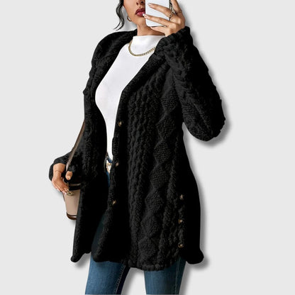 Women’s Soft Teddy Coat with Cozy Hood and Relaxed Fit