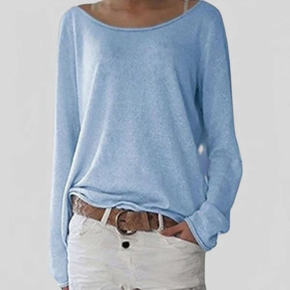 Women’s Lightweight Wide Neck Relaxed Draped Knit Sweater