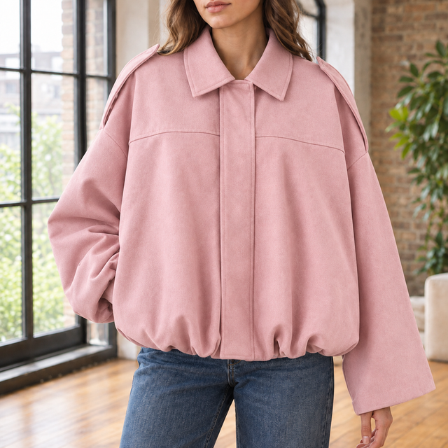 Women’s Cropped Suede Pilot-Style Jacket