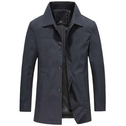 Men’s Longline Wind-Resistant High-Collar Jacket