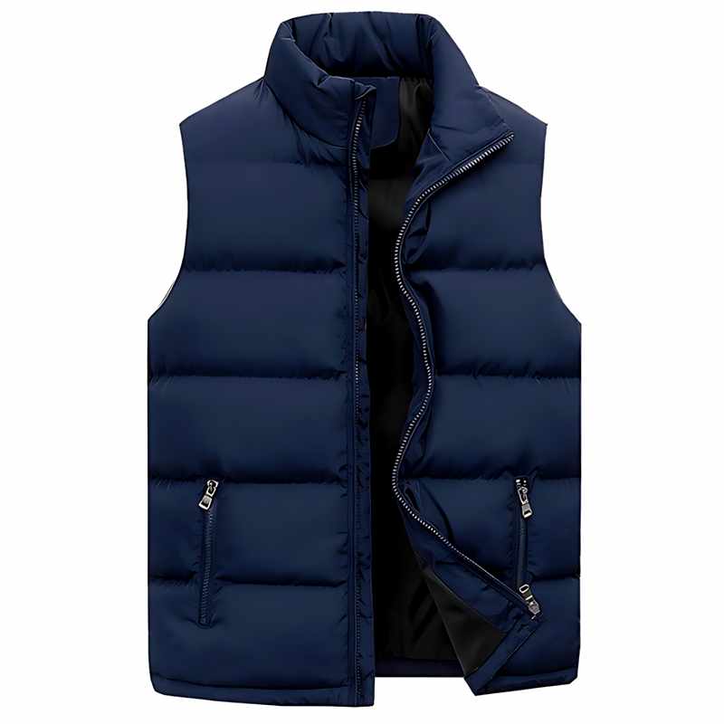 Men’s Lightweight Quilted Stand-Collar Zip Vest