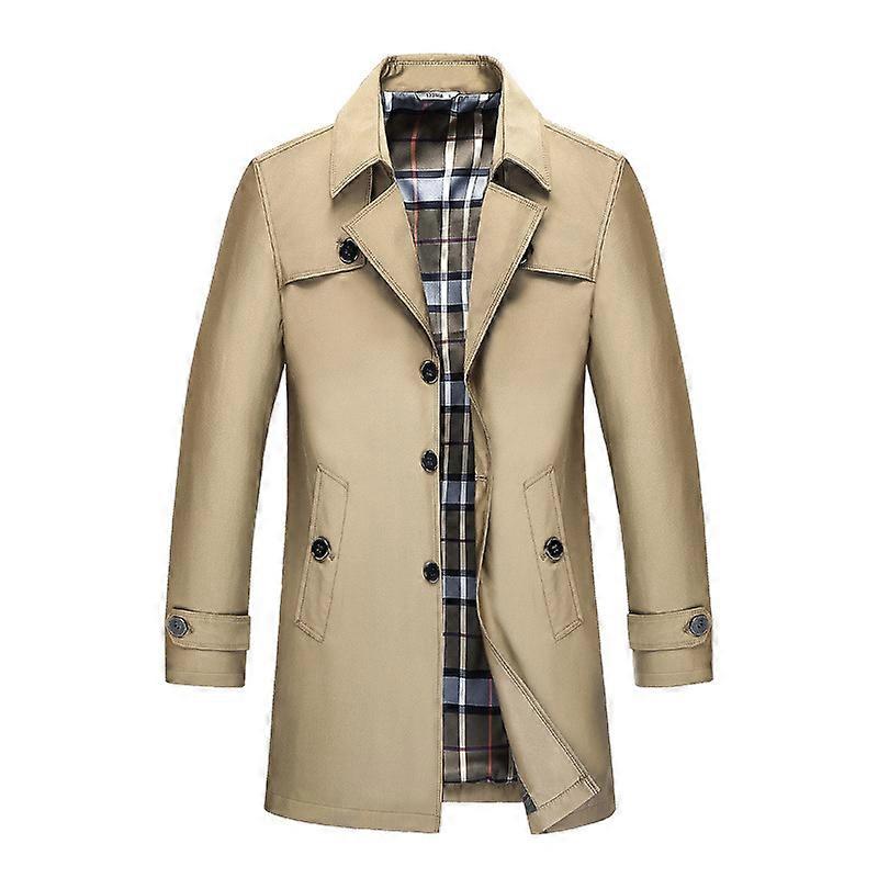 Men’s Double-Breasted Wind-Resistant Classic Trench Coat