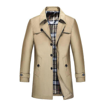 Men’s Double-Breasted Wind-Resistant Classic Trench Coat