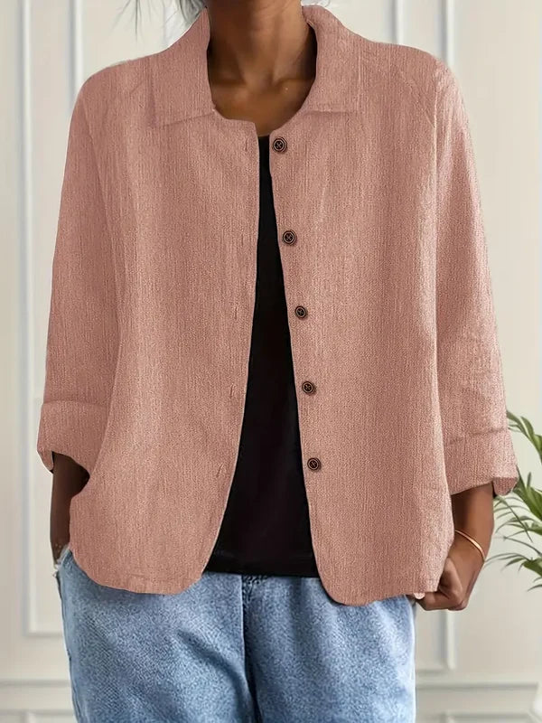 Women’s Relaxed Collared Button-Front Layering Cardigan