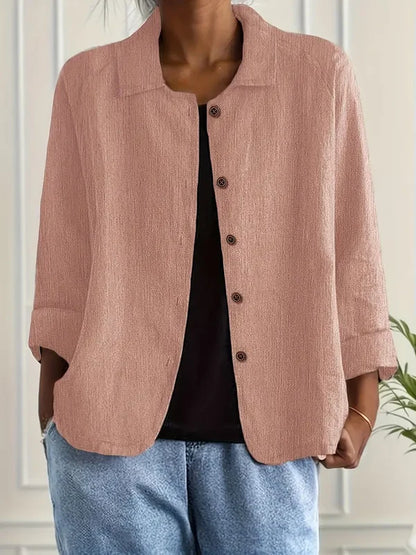 Women’s Relaxed Collared Button-Front Layering Cardigan