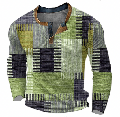Men’s Modern Patterned Knit Crew Neck Sweater
