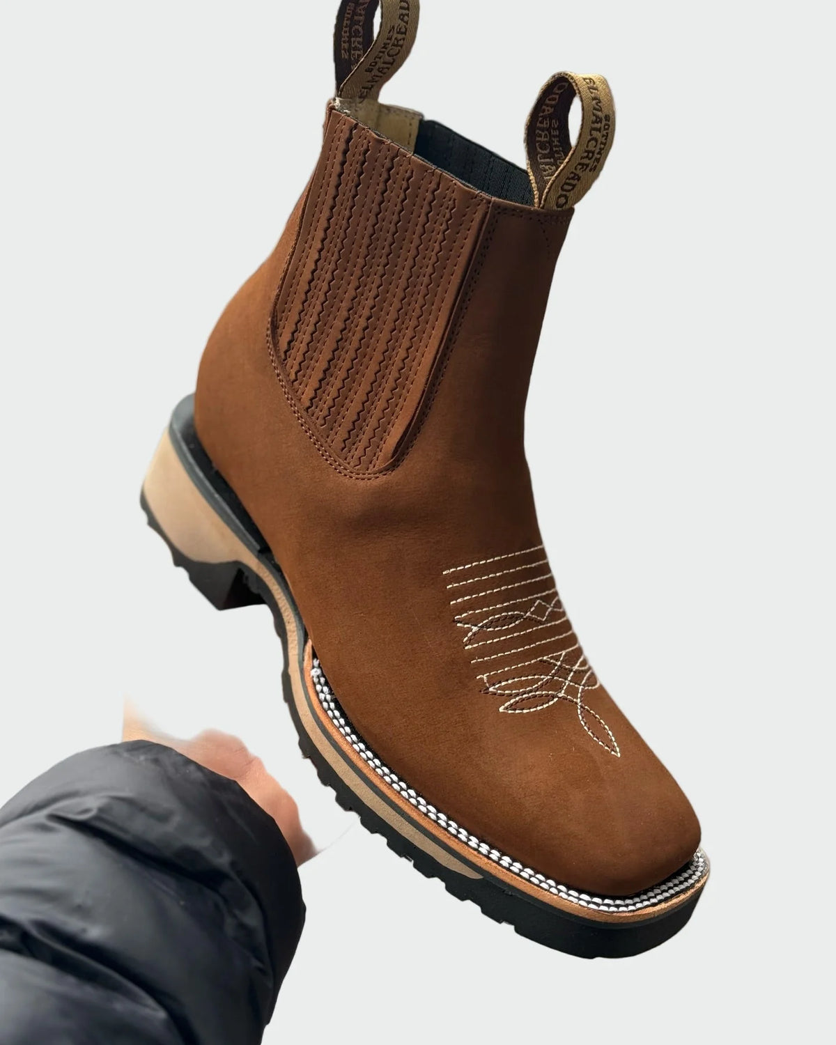 Women’s Brown Suede Western Boots with Embroidered Detail
