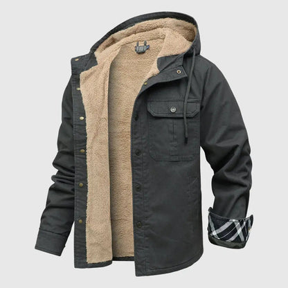 Men’s Sherpa-Trim Button-Front Casual Jacket