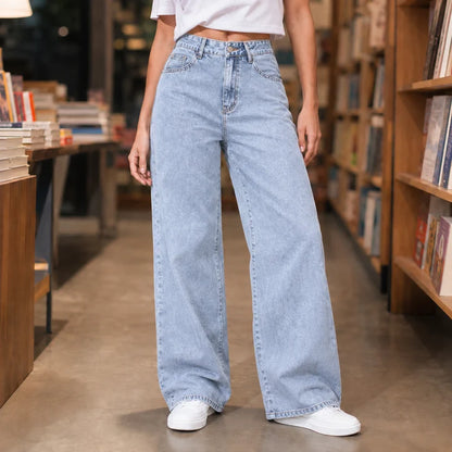 Women’s High-Rise Relaxed Wide-Leg Denim Jeans