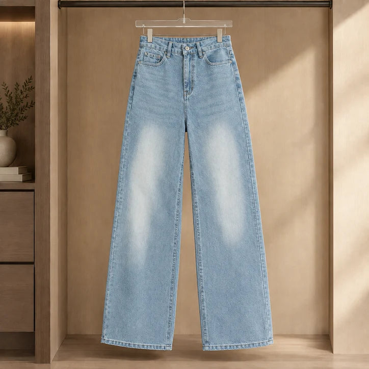 Women’s Mid-Rise Stretch Wide-Leg Denim Jeans