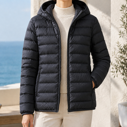 Women’s Lightweight Horizontal Quilted Down Puffer Jacket