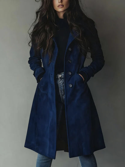 Women’s Longline Double-Breasted Tailored Trench Coat
