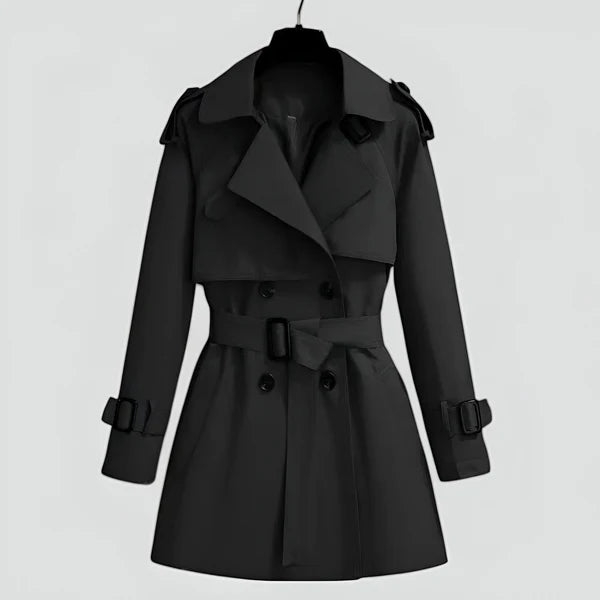 Women’s Double-Breasted Mid-Length Trench Coat for Transitional Weather