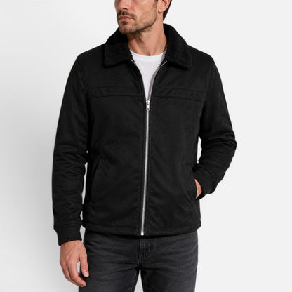 Men’s Cozy Fleece-Collar Zip Jacket