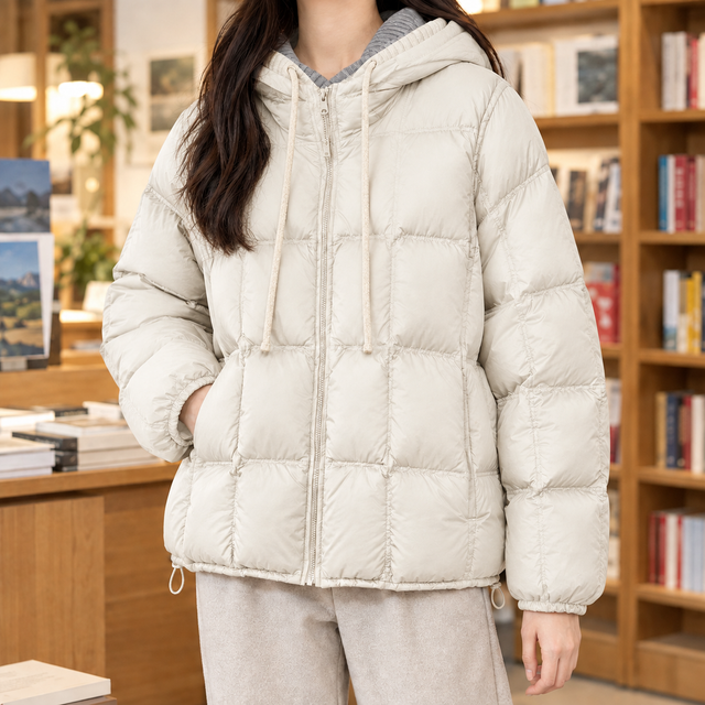 Women’s Relaxed Quilted Down Hooded Jacket
