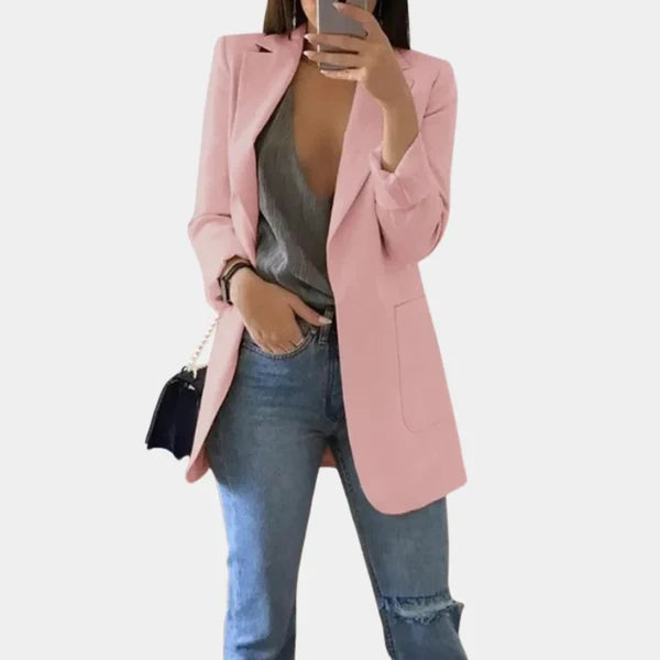 Women’s Longline Structured Blazer with Sleek Tailored Fit