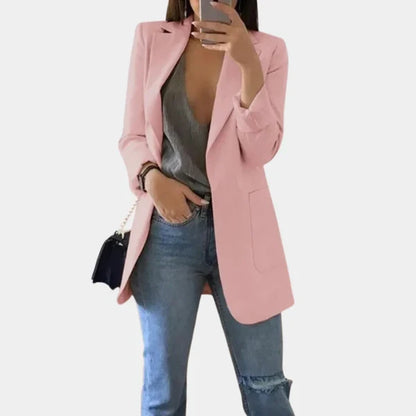Women’s Longline Structured Blazer with Sleek Tailored Fit