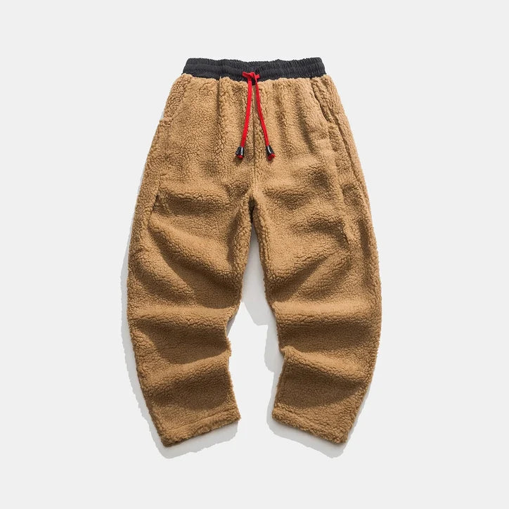 Men’s Soft Fleece Relaxed Pants with Drawstring Waist
