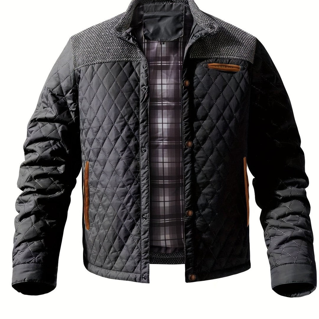 Men’s Quilted Stand-Collar Lightweight Winter Jacket