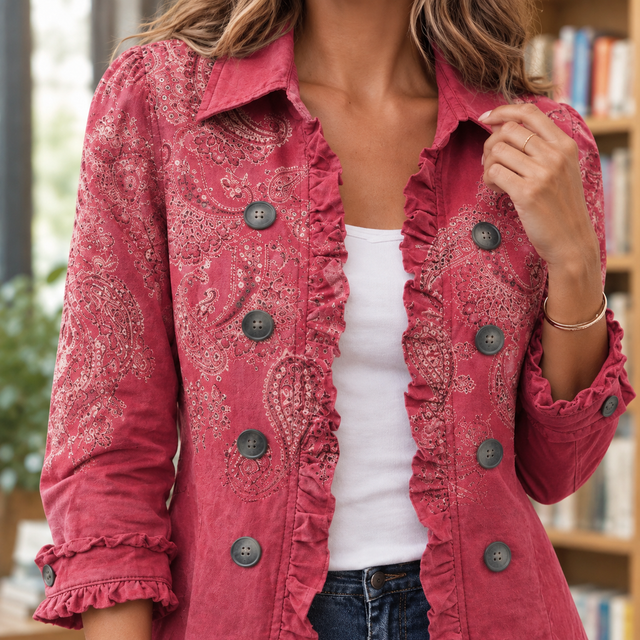 Women’s Tailored Paisley Ruffle Jacket