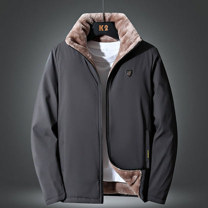 Men’s Longline Textured Wool-Look Notch-Lapel Coat