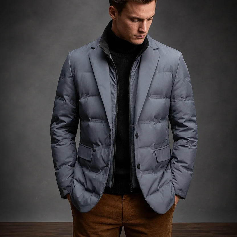 Men’s Quilted Down-Insulated Tailored Blazer