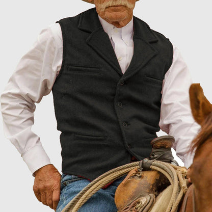 Men’s Vintage Herringbone Tailored Western Vest