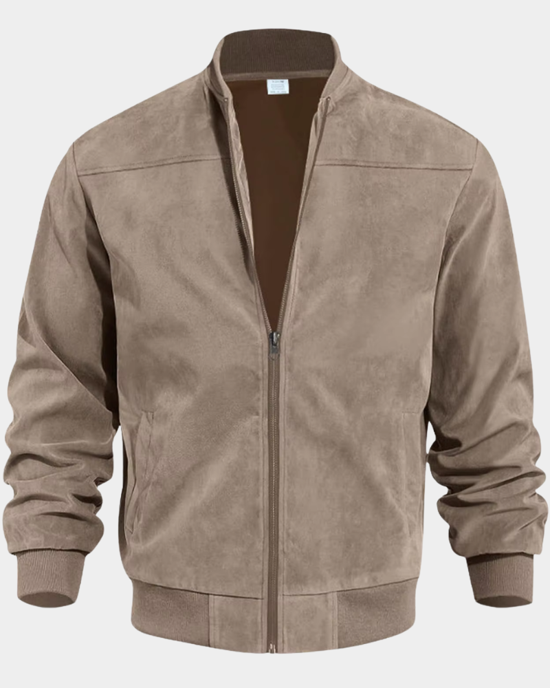 Men’s Lightweight Stand-Collar Ribbed Bomber Jacket