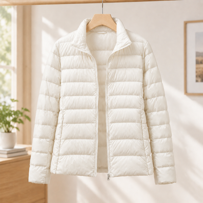 Women’s Quilted Cashmere-Filled Stand Collar Jacket