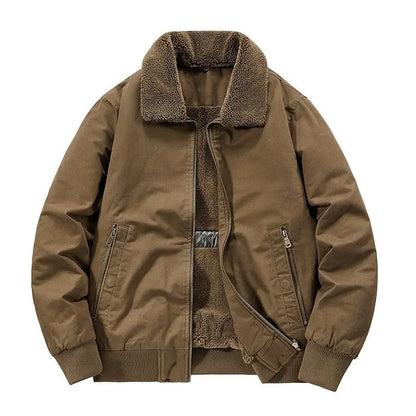 Men’s Sherpa-Lined Cotton Bomber Jacket
