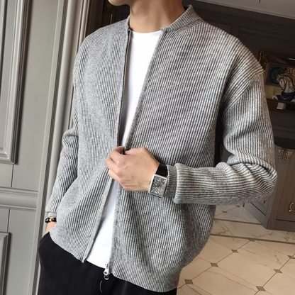 Men’s Lightweight Full-Zip Knit Pullover Sweater
