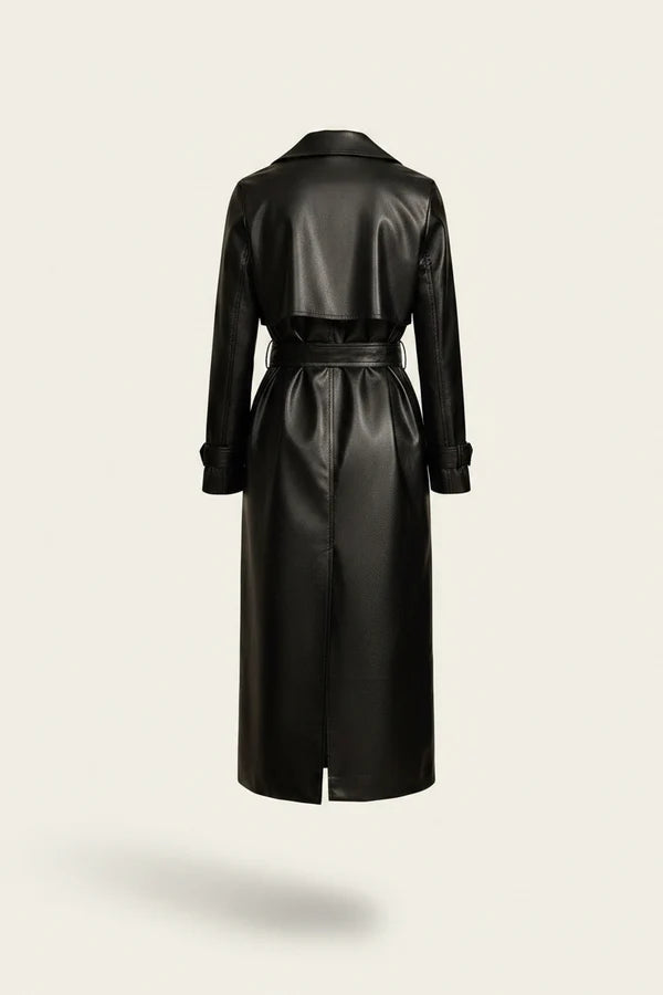 Women’s Lightweight Belted Faux Leather-Style Jacket